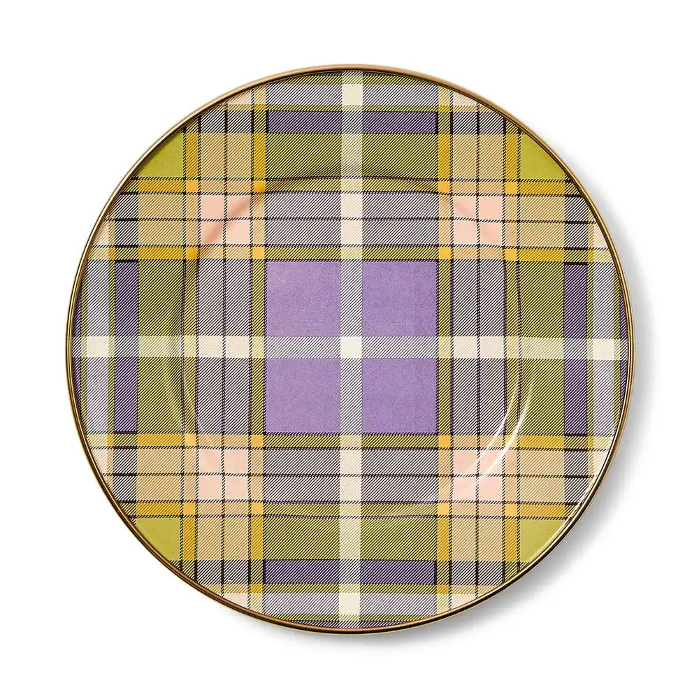 Tartan Violet Salad/Dessert Plate