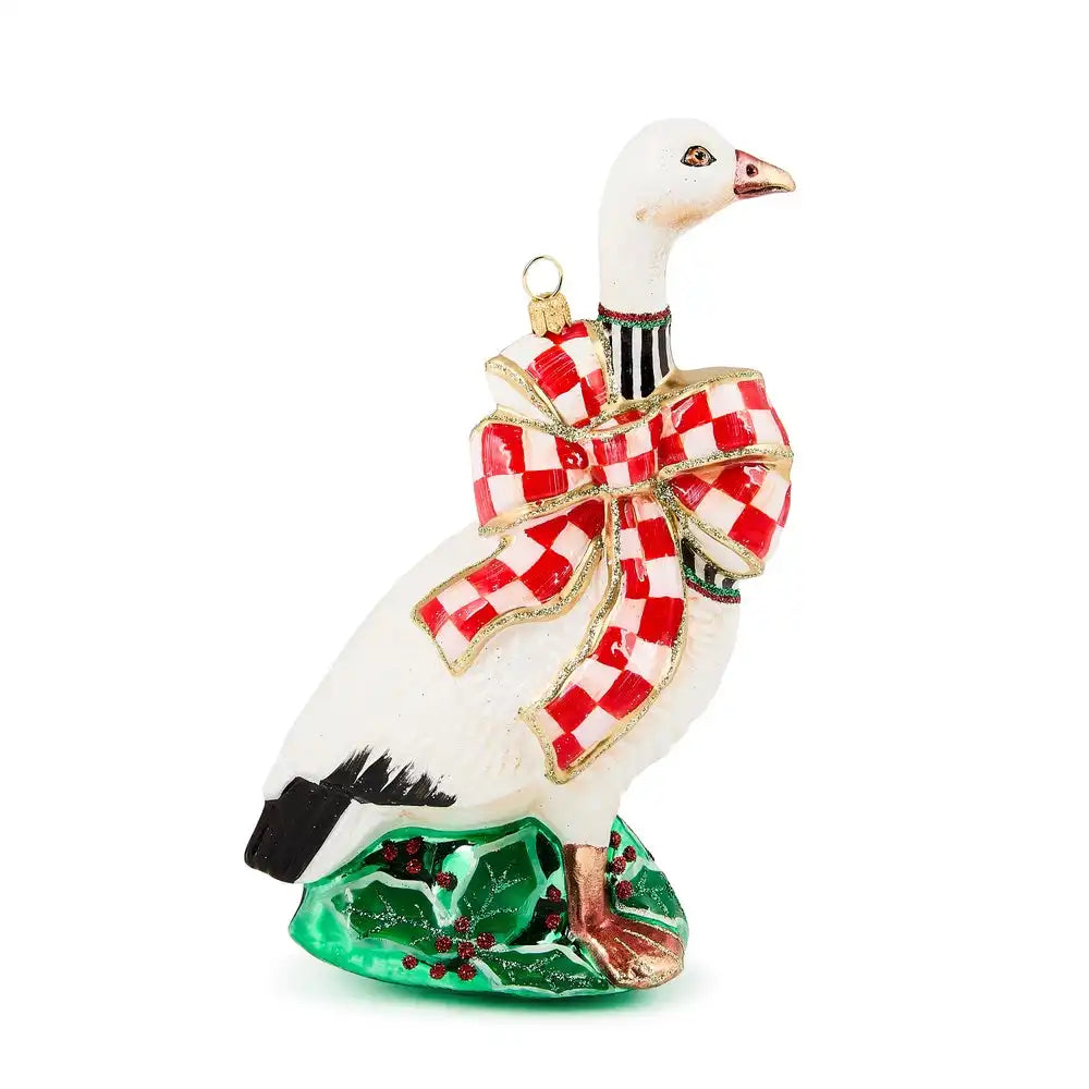 Check It Out Goose Glass Ornament