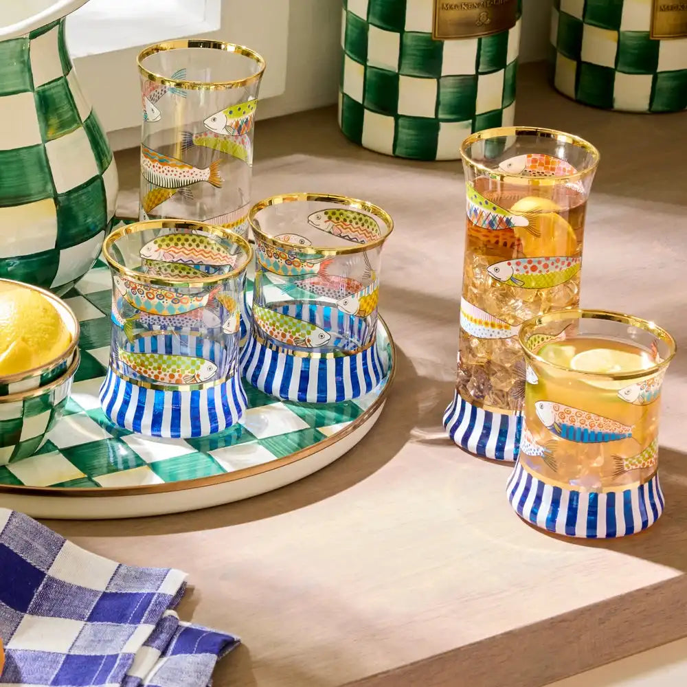 Go Fish Tumbler Glass, Set of 2
