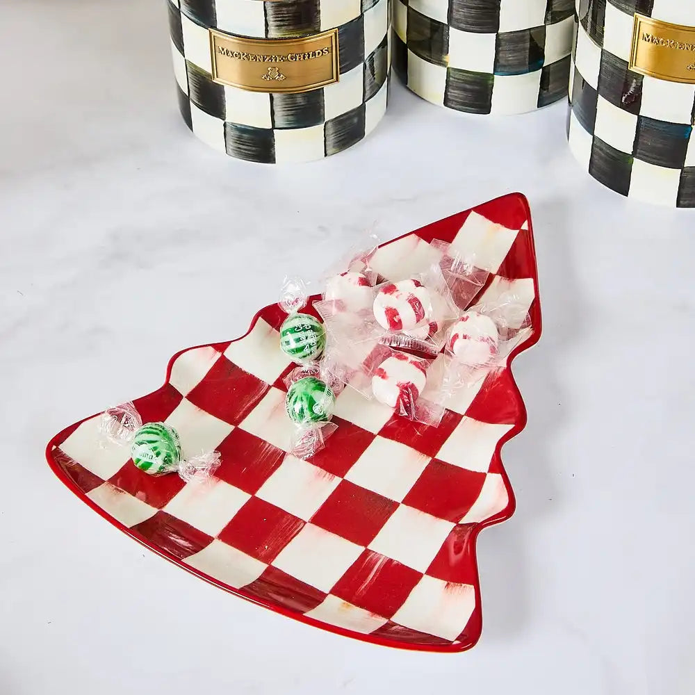 Cherry Check Tree Dish