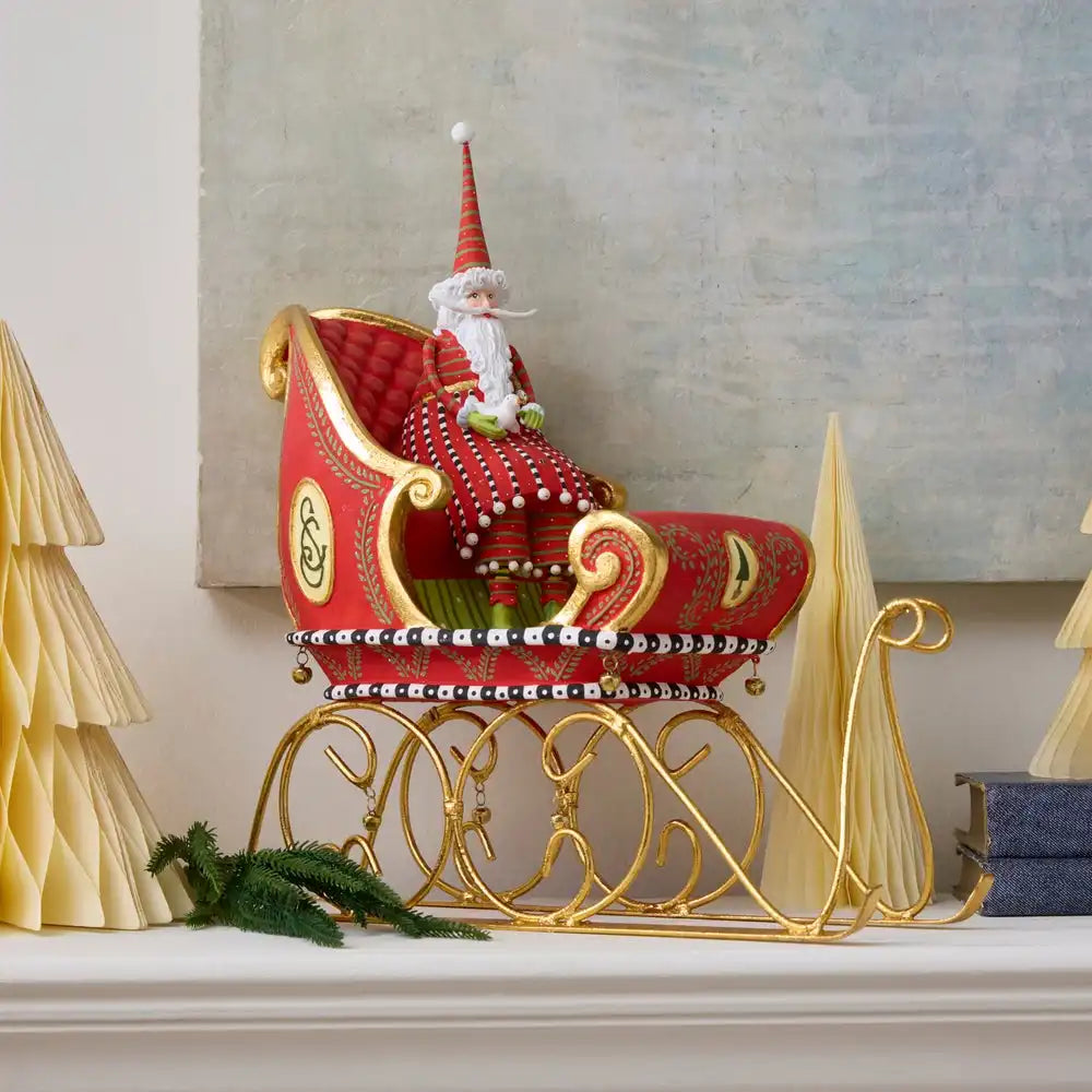 Santa Appearal Patience Brewster Dash Away Sitting Santa & Sleigh Figure Set ...