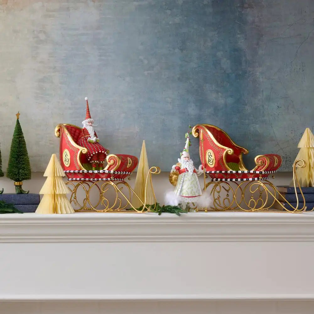 Santa Appearal Patience Brewster Dash Away Sitting Santa & Sleigh Figure Set ...