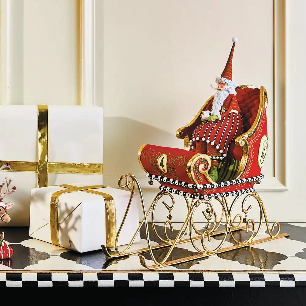 Santa Appearal Patience Brewster Dash Away Sitting Santa & Sleigh Figure Set ...