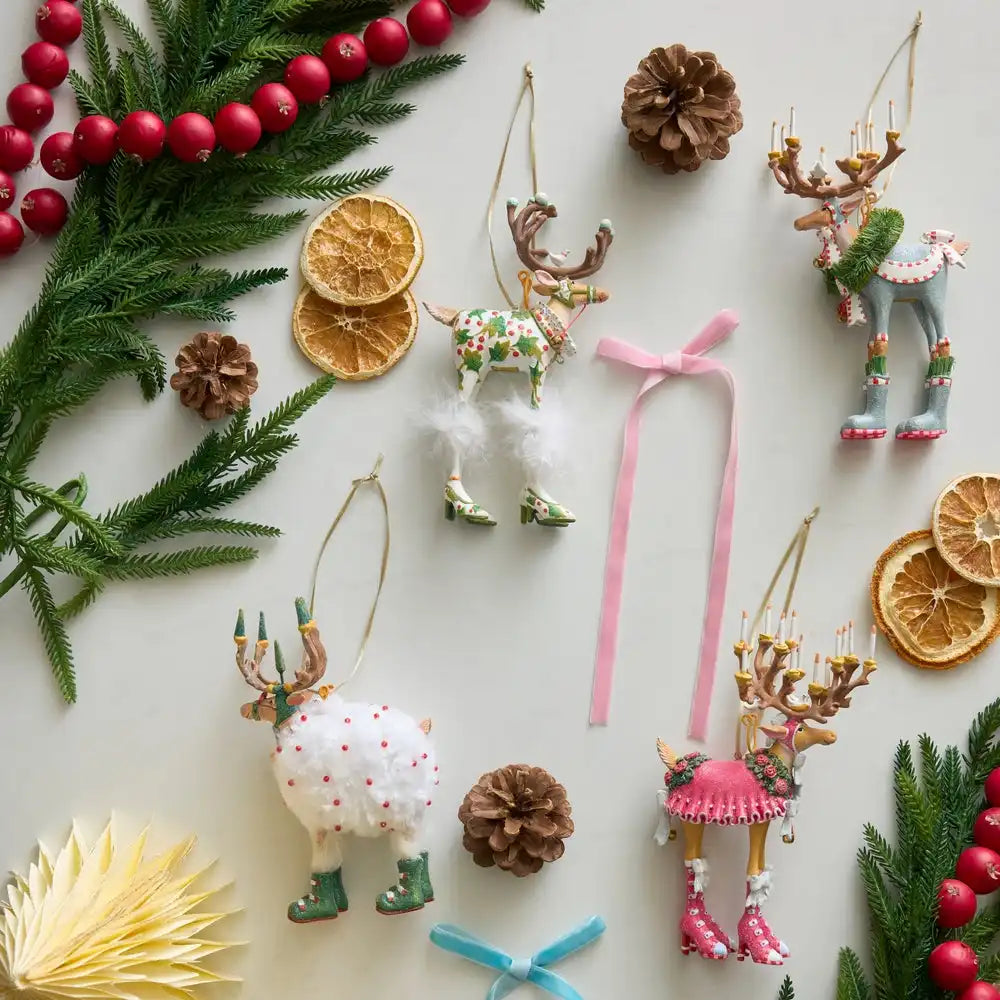 Patience Brewster Dash Away Reindeer Ornament Set
