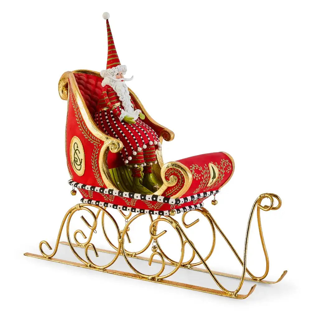 Santa Appearal Patience Brewster Dash Away Sitting Santa & Sleigh Figure Set ...